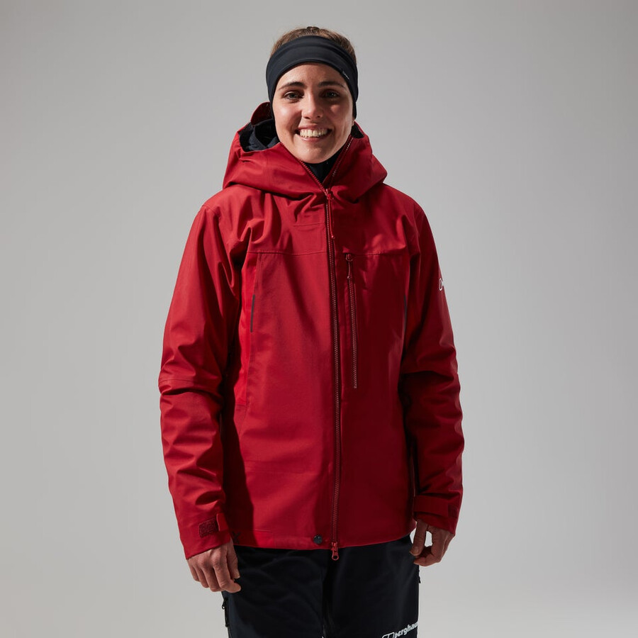 donne mtn cercatore di gore-tex giacca - rosso scurorosso berghaus