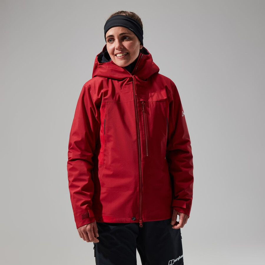 donne mtn cercatore di gore-tex giacca - rosso scurorosso berghaus