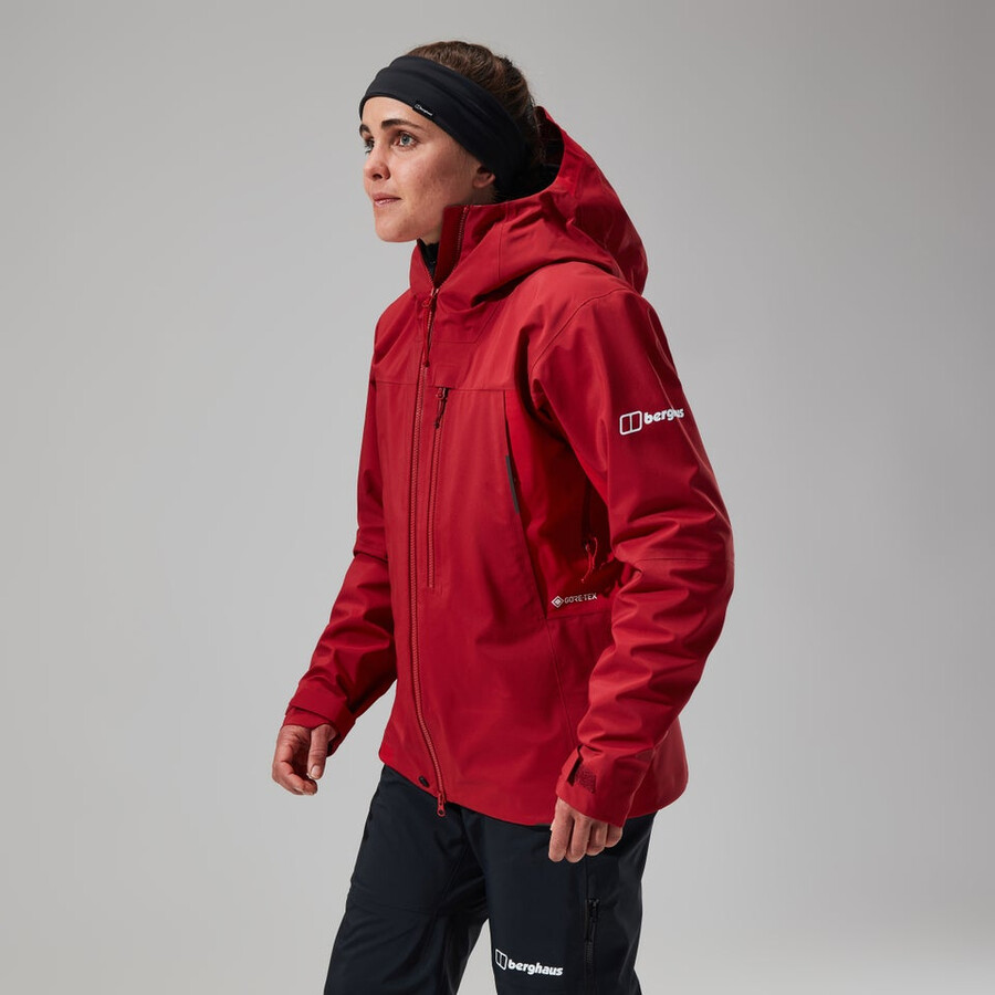donne mtn cercatore di gore-tex giacca - rosso scurorosso berghaus
