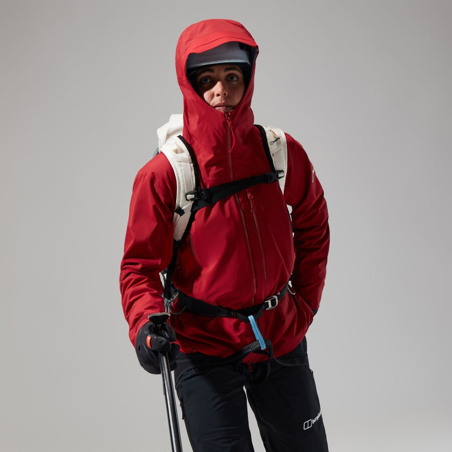 donne mtn cercatore di gore-tex giacca - rosso scurorosso berghaus