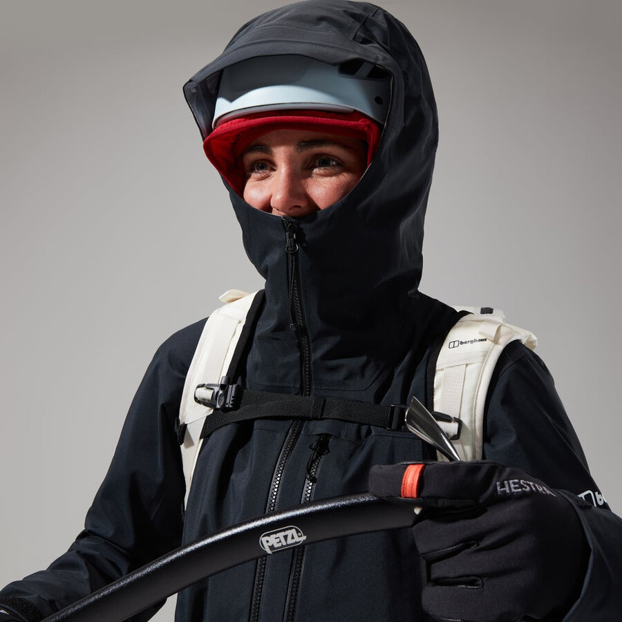 donne mtn cercatore di gore-tex giacca - nero berghaus