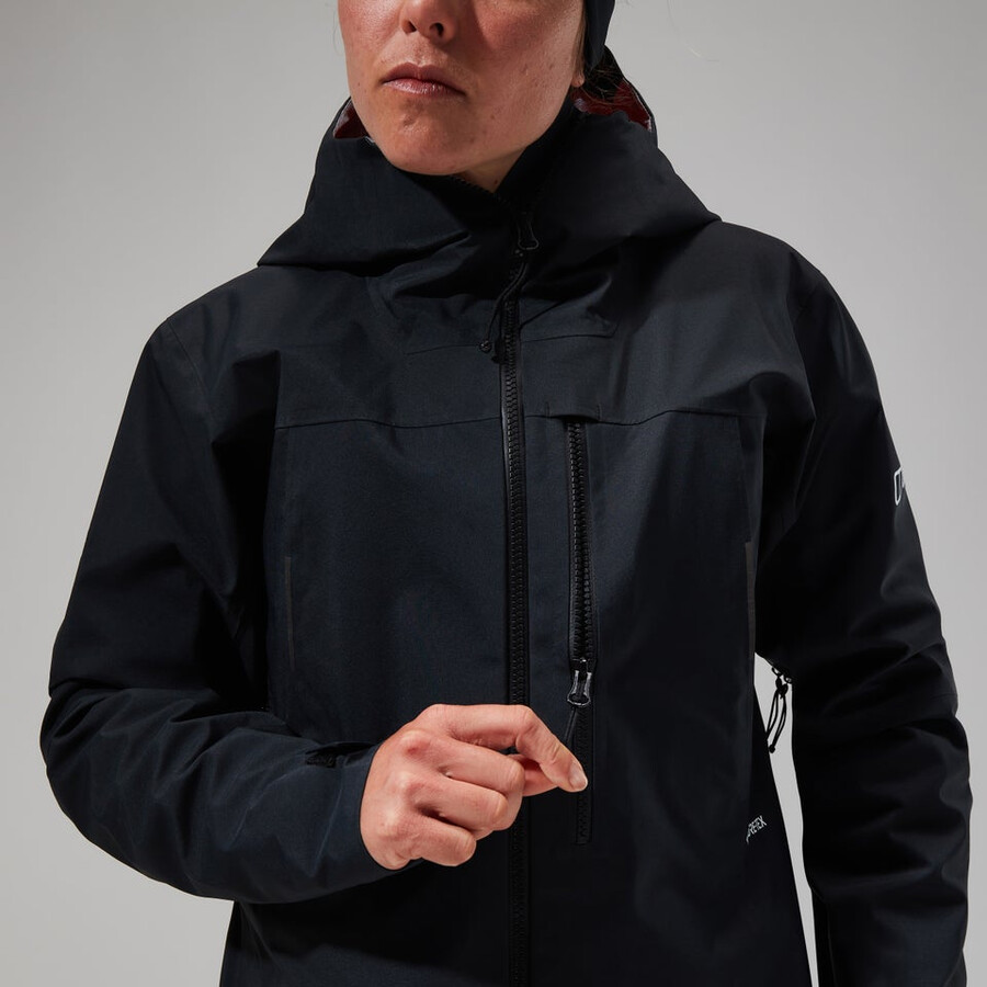 donne mtn cercatore di gore-tex giacca - nero berghaus