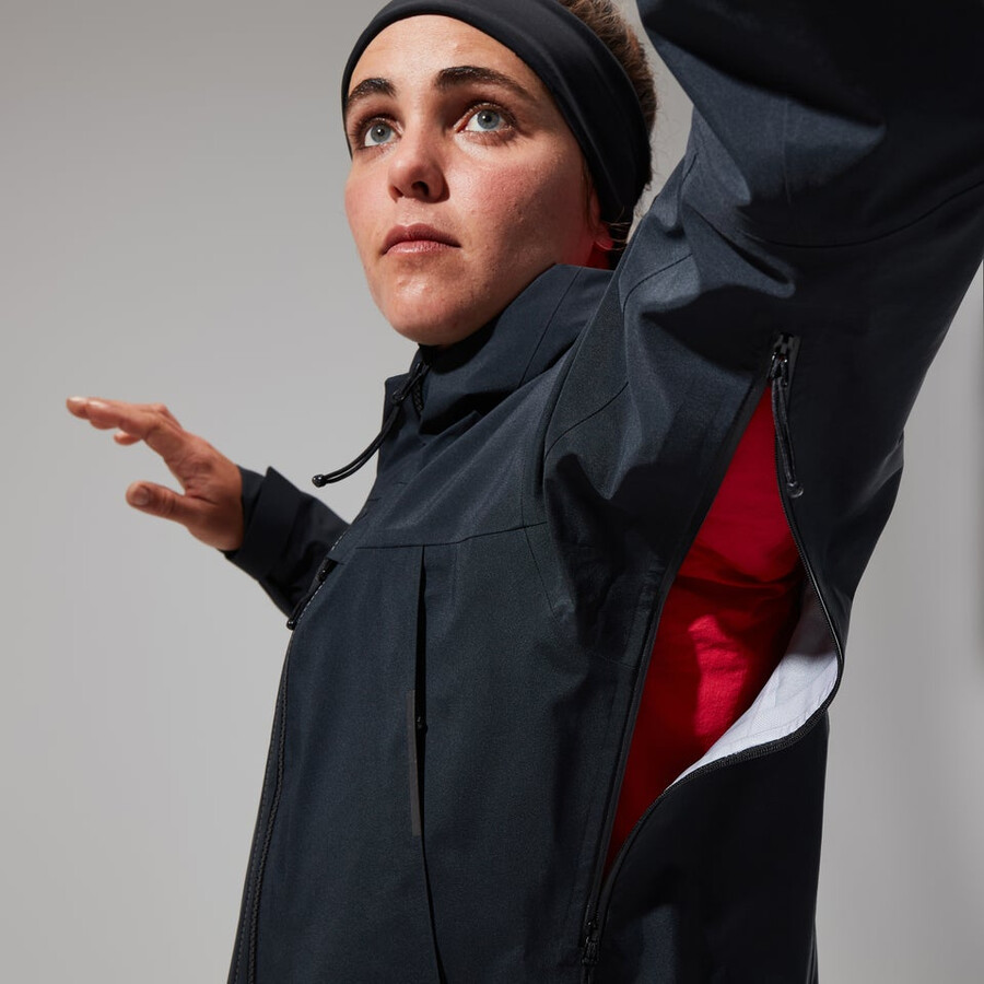 donne mtn cercatore di gore-tex giacca - nero berghaus