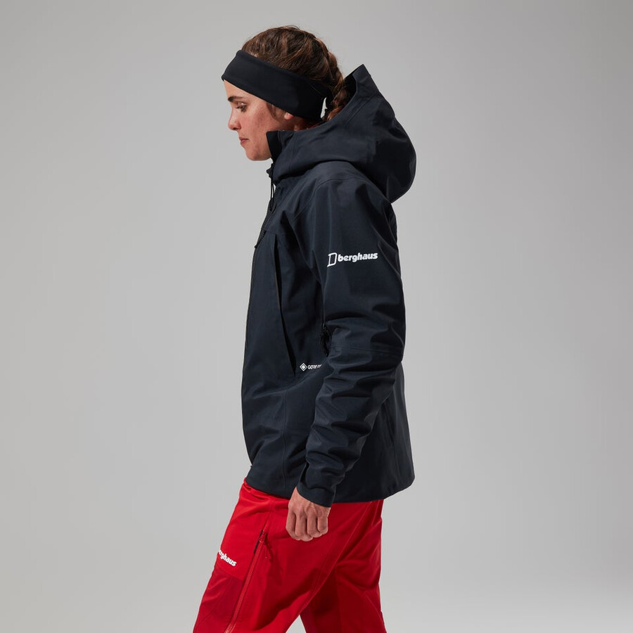 donne mtn cercatore di gore-tex giacca - nero berghaus