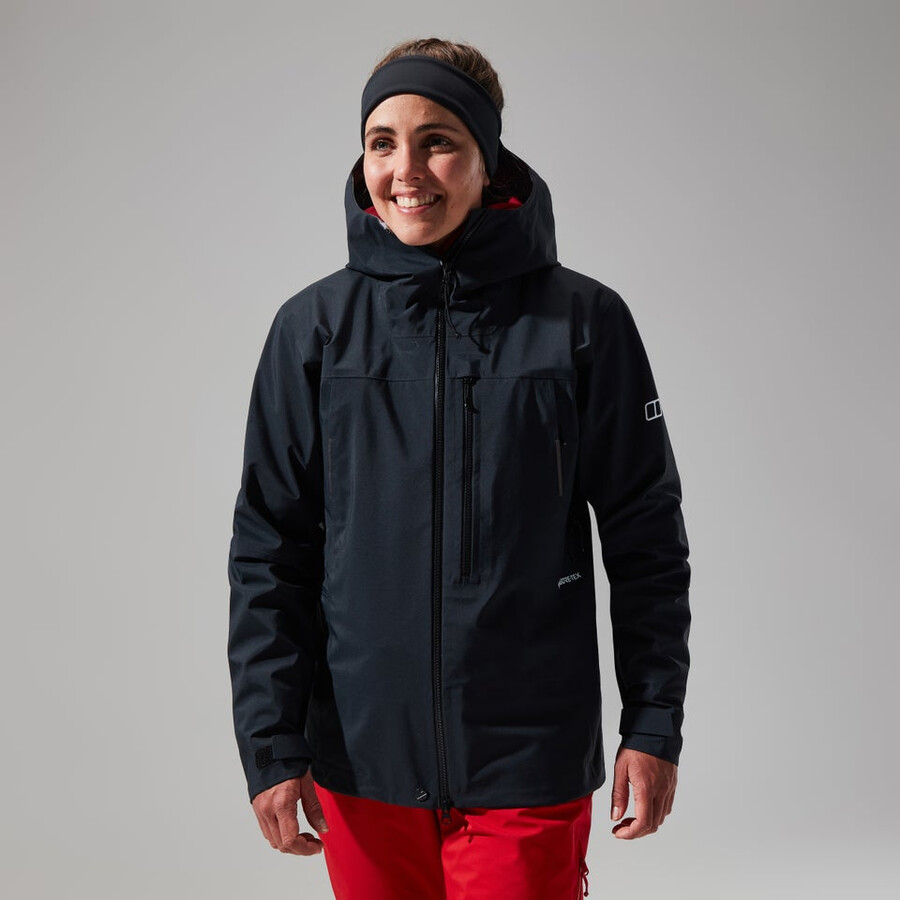 donne mtn cercatore di gore-tex giacca - nero berghaus