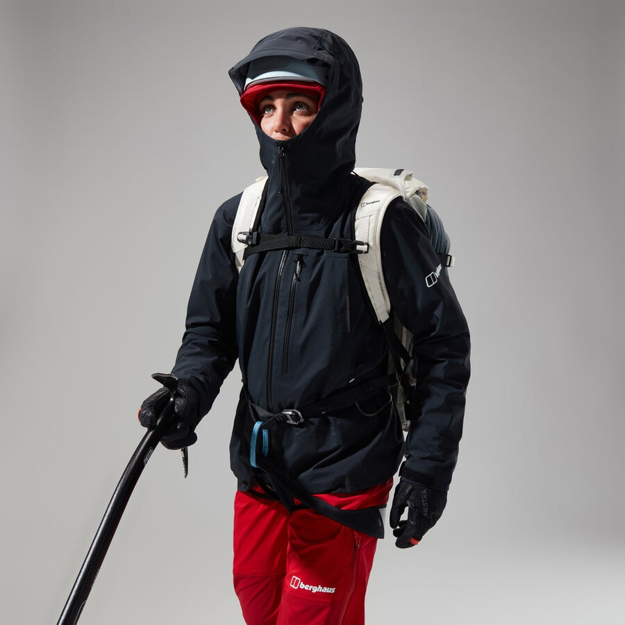 donne mtn cercatore di gore-tex giacca - nero berghaus