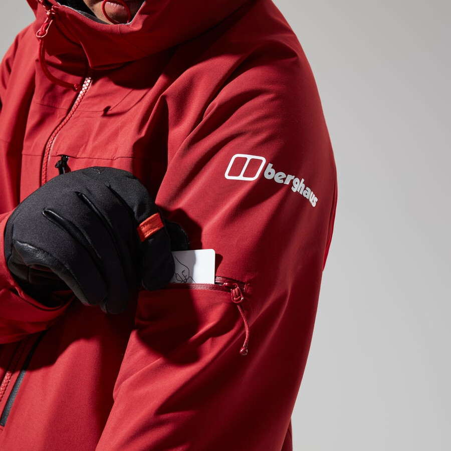 donne mtn spigolo scendere in gore-tex giacca - rosso berghaus