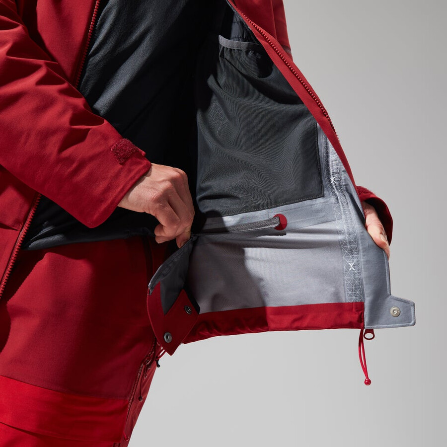 donne mtn spigolo scendere in gore-tex giacca - rosso berghaus