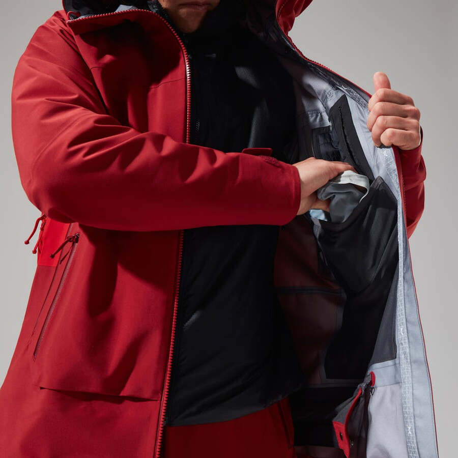 donne mtn spigolo scendere in gore-tex giacca - rosso berghaus
