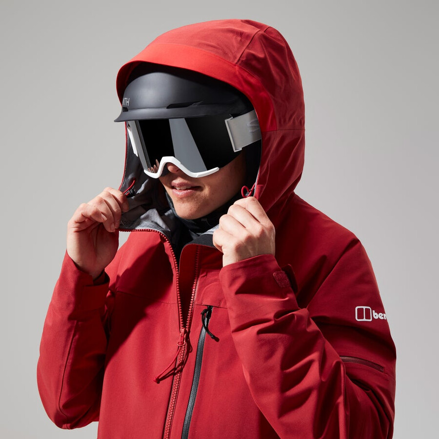 donne mtn spigolo scendere in gore-tex giacca - rosso berghaus
