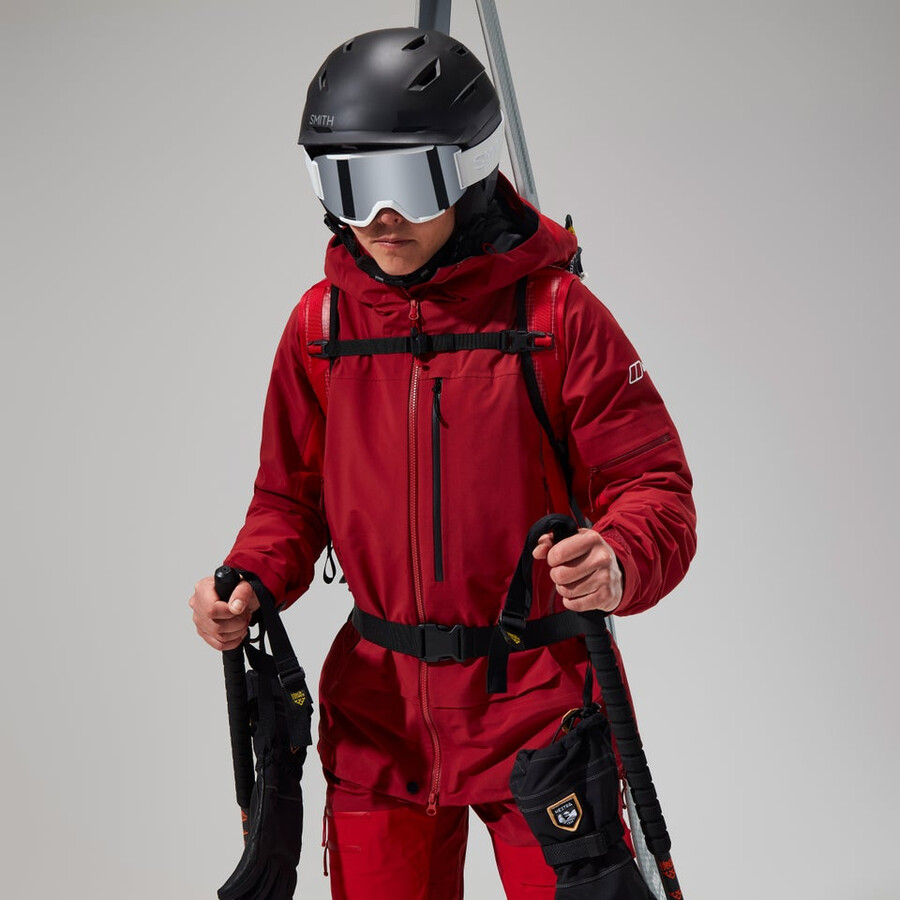 donne mtn spigolo scendere in gore-tex giacca - rosso berghaus
