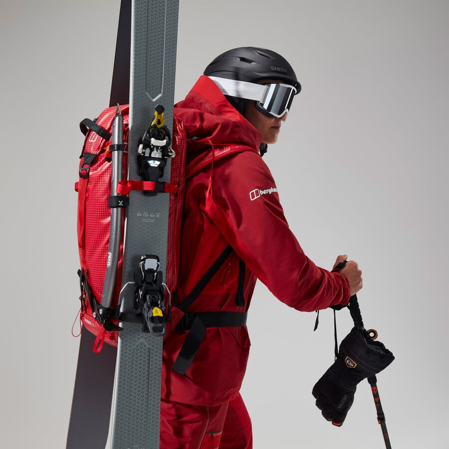 donne mtn spigolo scendere in gore-tex giacca - rosso berghaus