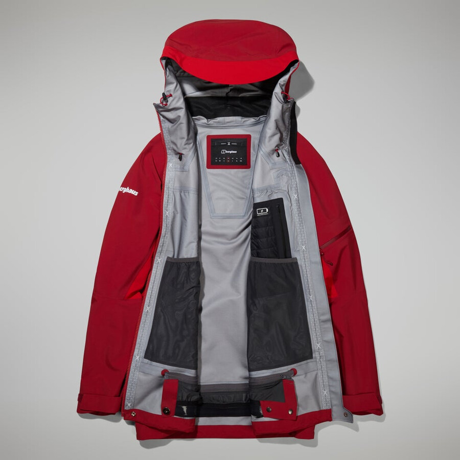donne mtn spigolo scendere in gore-tex giacca - rosso berghaus