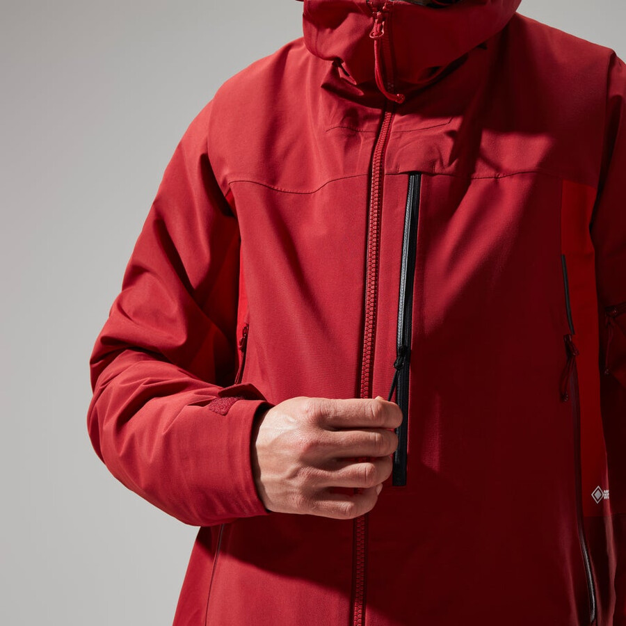 donne mtn spigolo scendere in gore-tex giacca - rosso berghaus