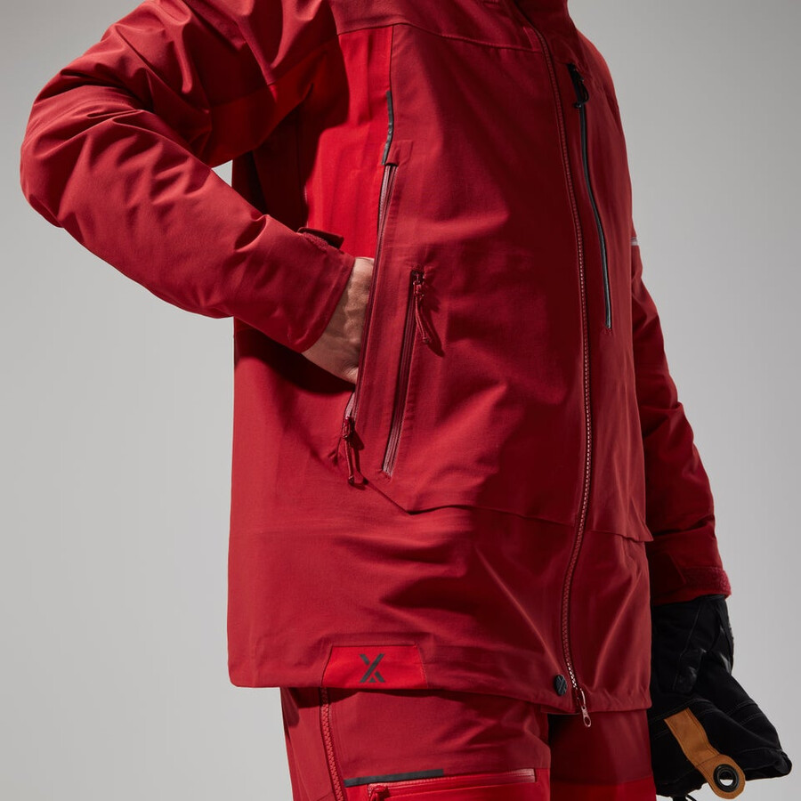 donne mtn spigolo scendere in gore-tex giacca - rosso berghaus