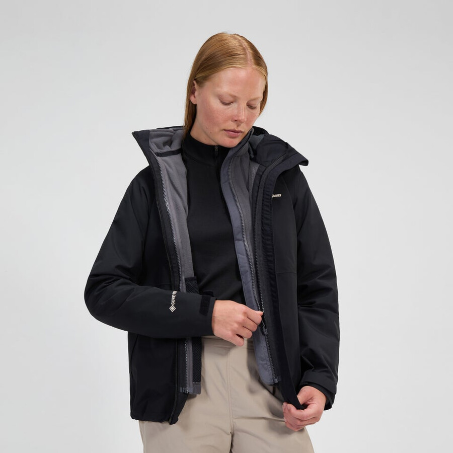 donne bramblfell gemini impermeabile gore-tex giacca 3in1 - nero berghaus