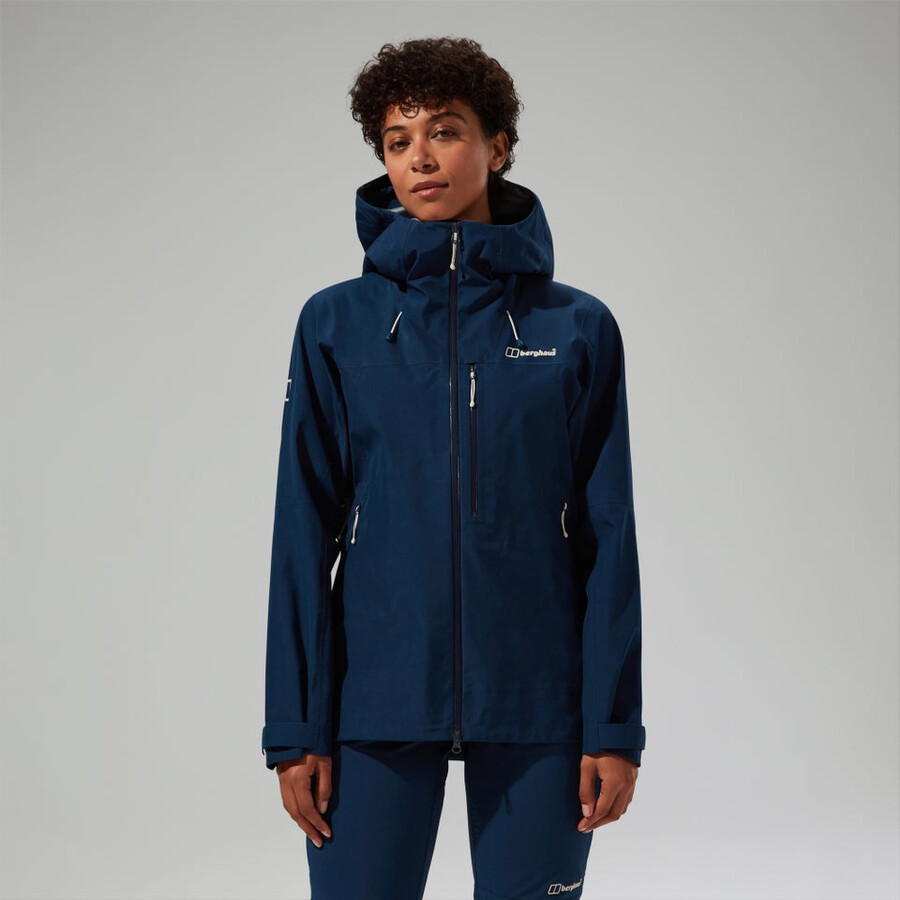 donne ridge-cercatore impermeabile gore-tex giacca - blu berghaus