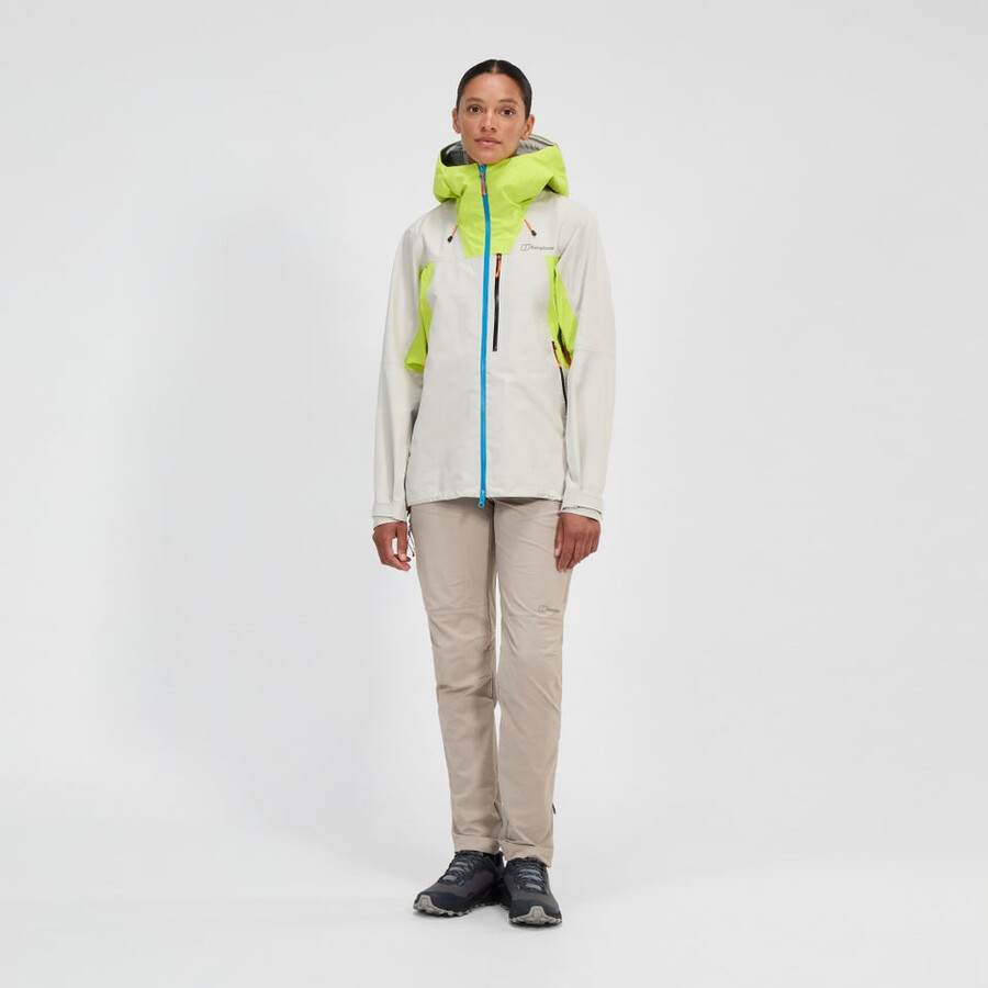 donne ridge-cercatore impermeabile gore-tex giacca - grigiogiallo berghaus