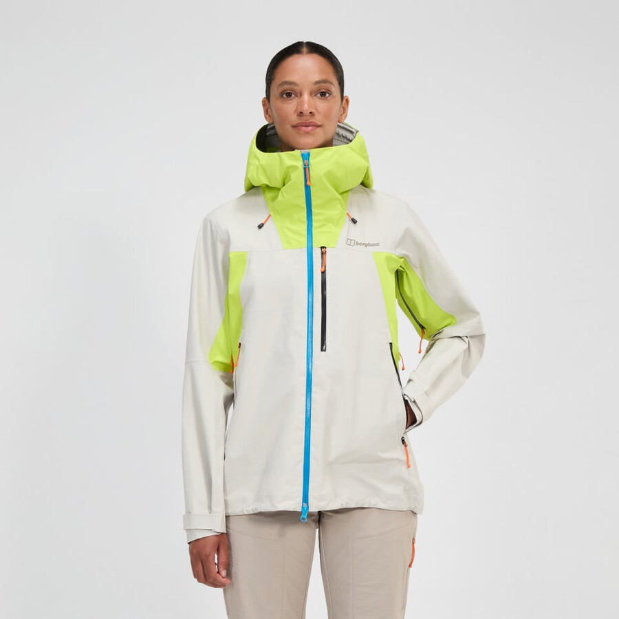 donne ridge-cercatore impermeabile gore-tex giacca - grigiogiallo berghaus