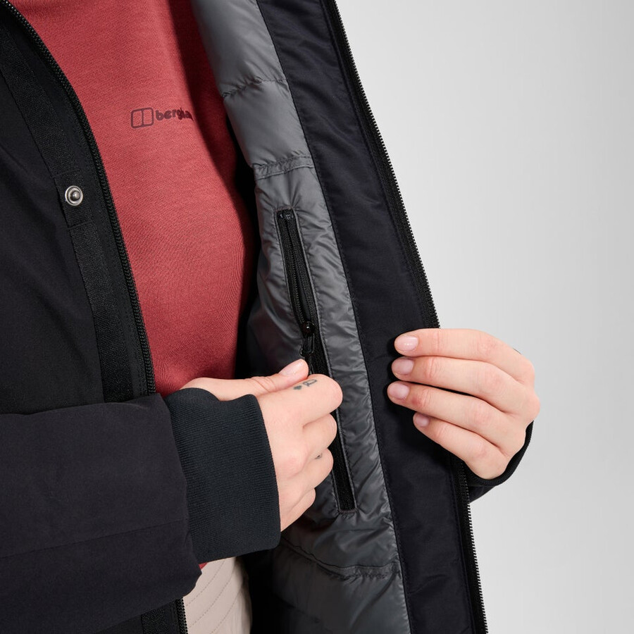 donne ashberry gore-tex down parka - nero berghaus