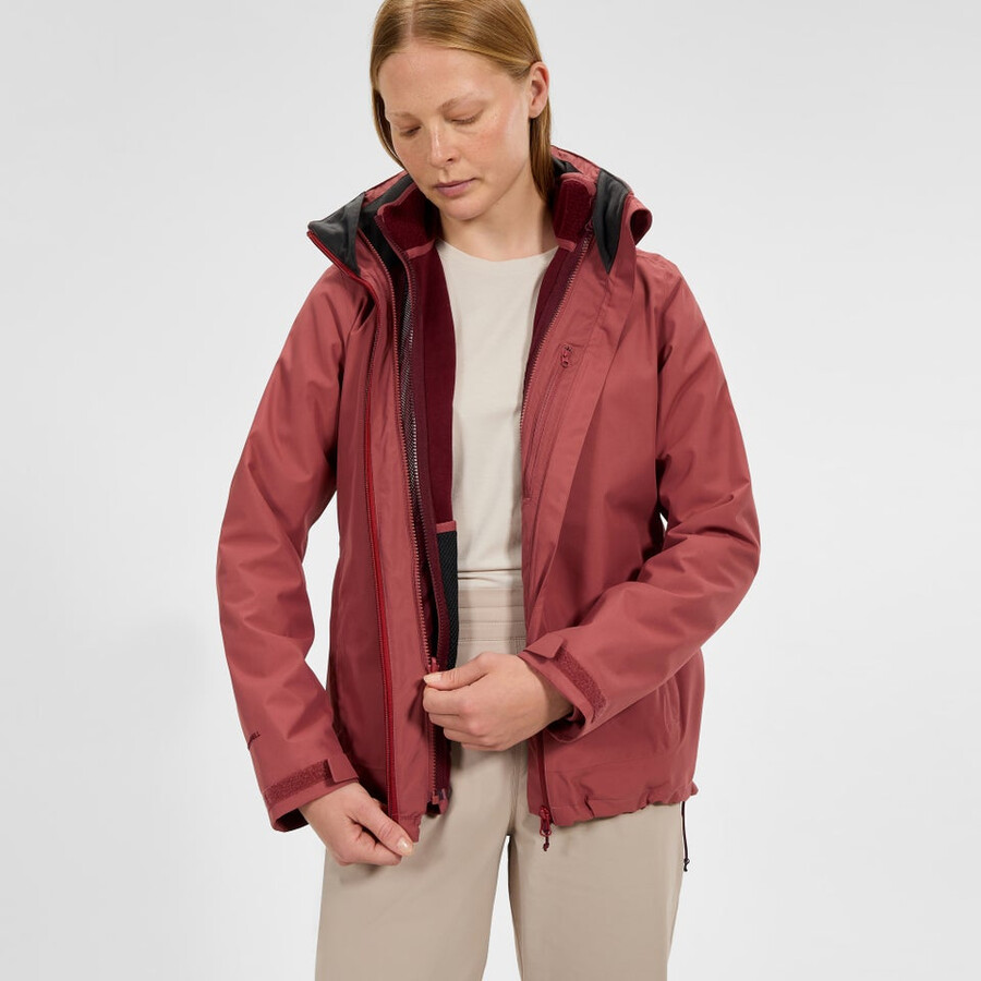 donne vagano gemini 3in1 giacca - rosso berghaus