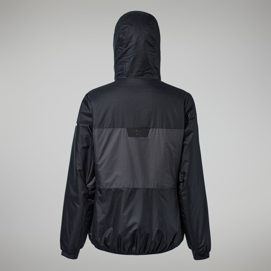 donne mtn spigolo lb sintetico felpa con cappuccio - nerogrigio berghaus