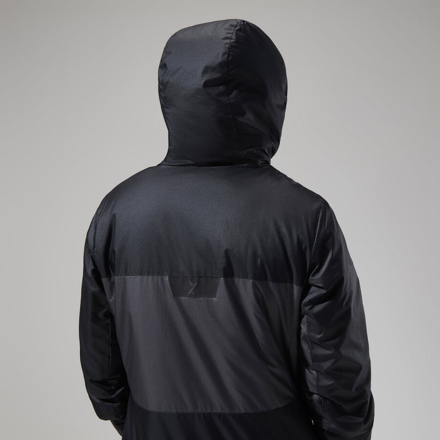 donne mtn spigolo lb sintetico felpa con cappuccio - nerogrigio berghaus