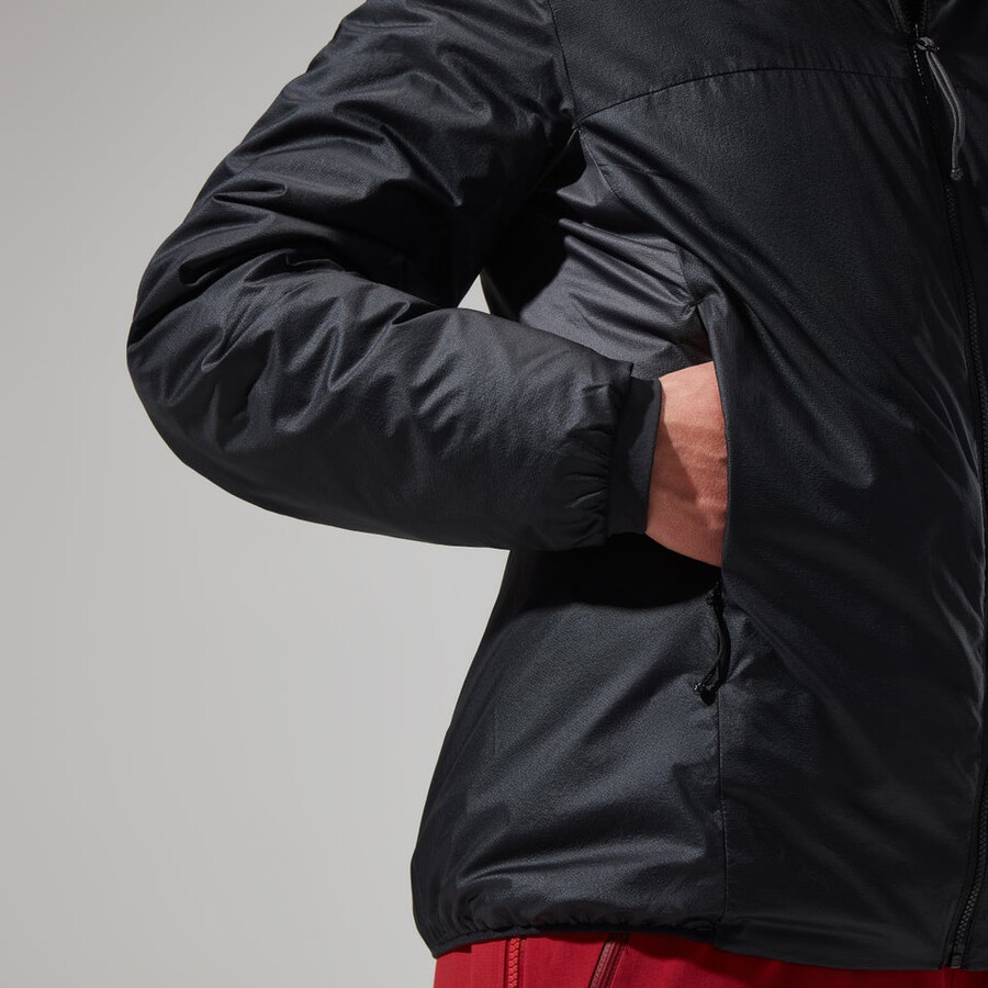 donne mtn spigolo lb sintetico felpa con cappuccio - nerogrigio berghaus