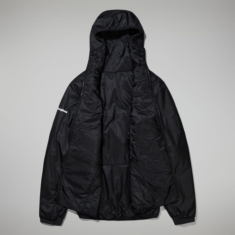 donne mtn spigolo lb sintetico felpa con cappuccio - nerogrigio berghaus