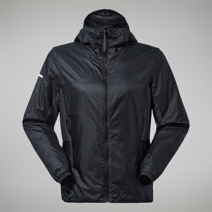 donne mtn spigolo lb sintetico felpa con cappuccio - nerogrigio berghaus