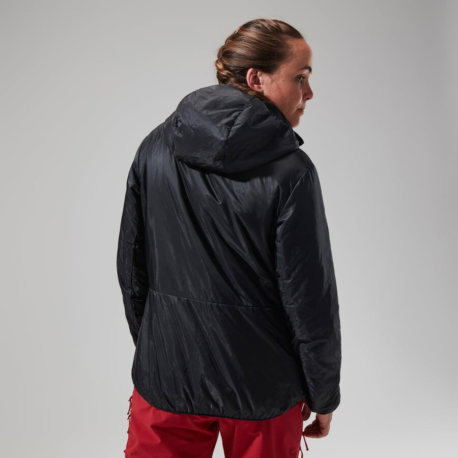 donne mtn spigolo lb sintetico felpa con cappuccio - nerogrigio berghaus