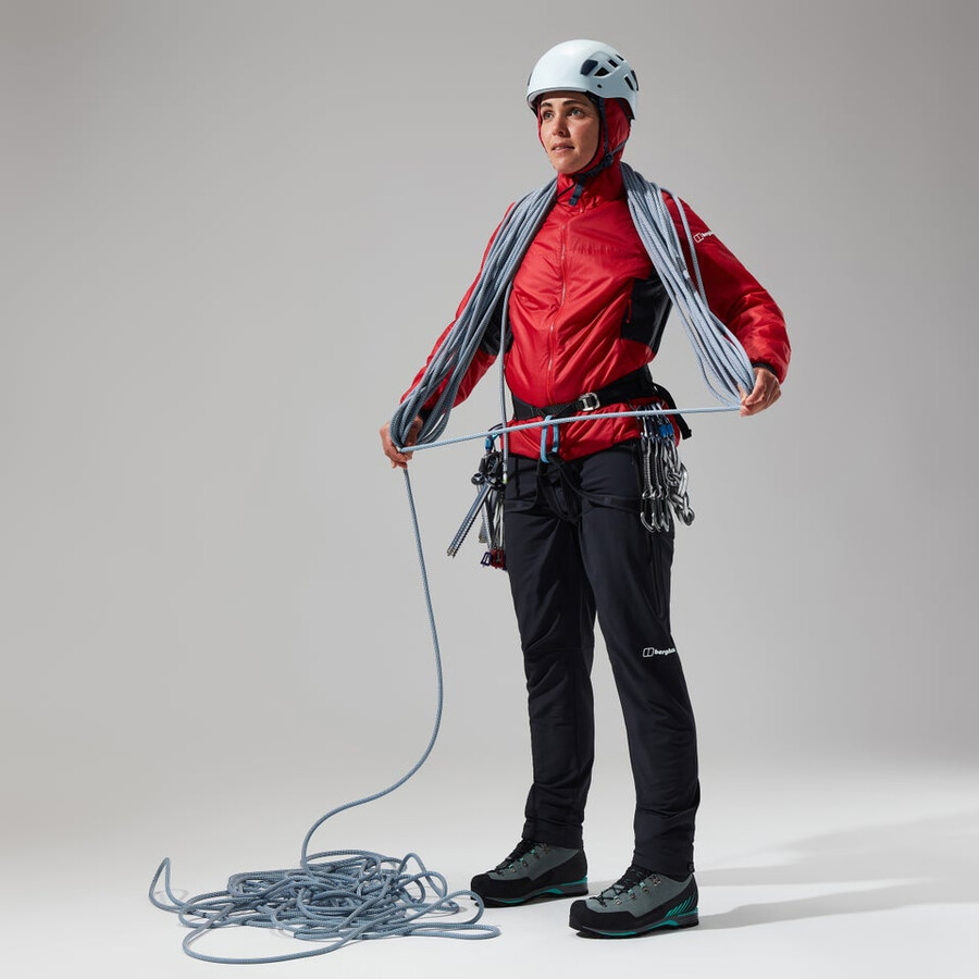 donne mtn spigolo lb sintetico felpa con cappuccio - rossonero berghaus