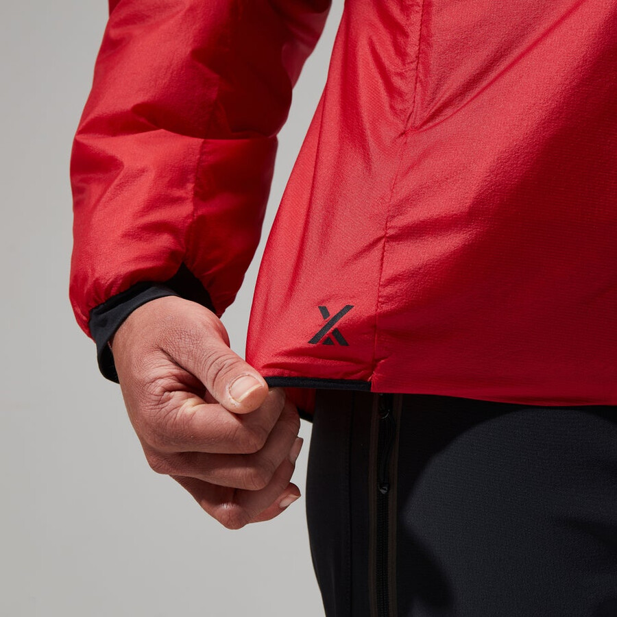 donne mtn spigolo lb sintetico felpa con cappuccio - rossonero berghaus