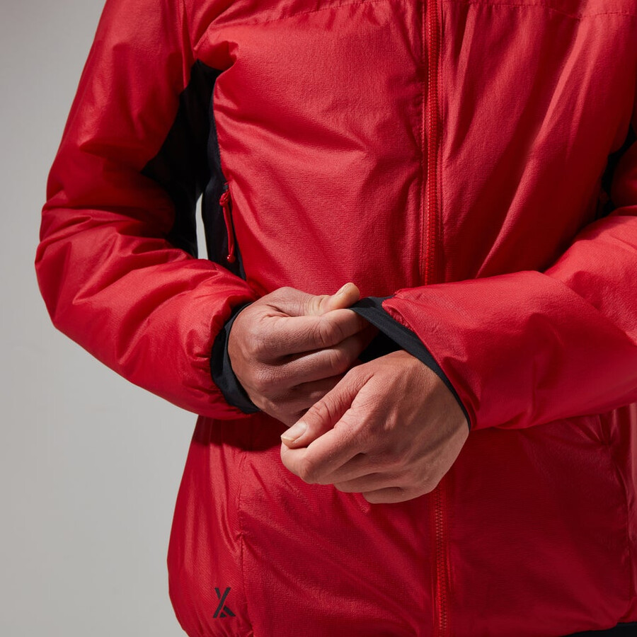 donne mtn spigolo lb sintetico felpa con cappuccio - rossonero berghaus