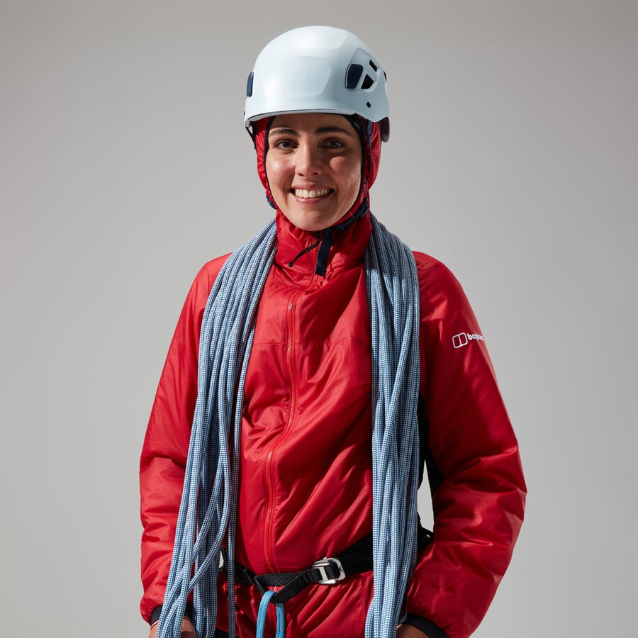donne mtn spigolo lb sintetico felpa con cappuccio - rossonero berghaus