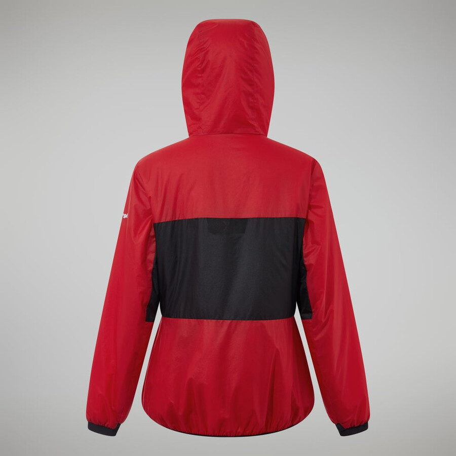 donne mtn spigolo lb sintetico felpa con cappuccio - rossonero berghaus