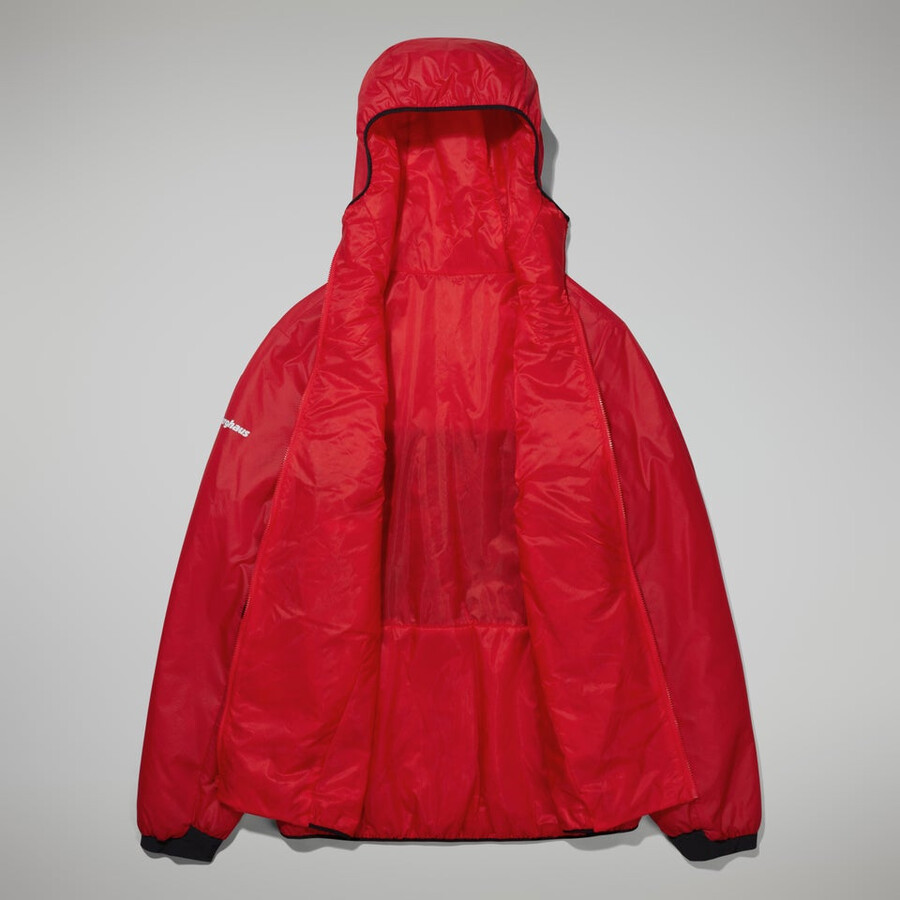 donne mtn spigolo lb sintetico felpa con cappuccio - rossonero berghaus