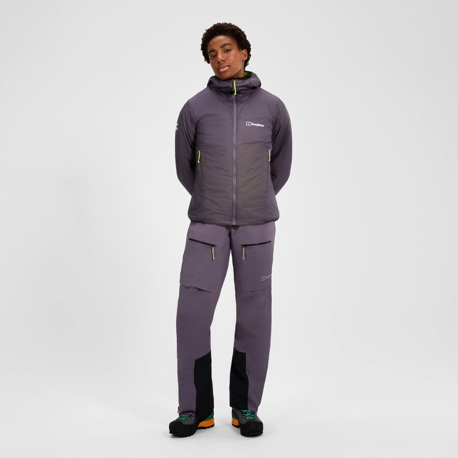 donne mtn spigolo sintetico felpa con cappuccio - viola berghaus