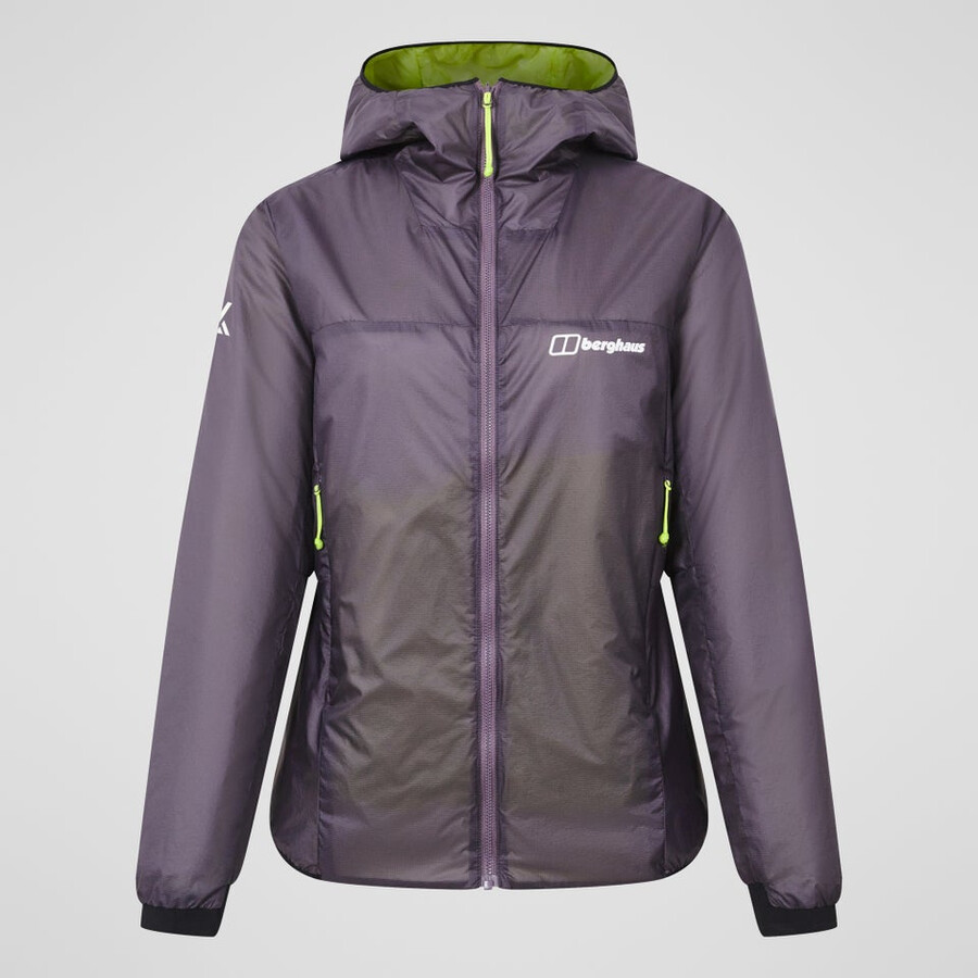 donne mtn spigolo sintetico felpa con cappuccio - viola berghaus