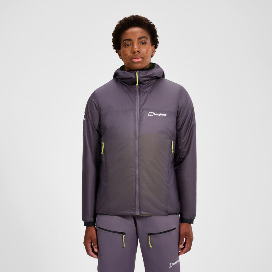 donne mtn spigolo sintetico felpa con cappuccio - viola berghaus