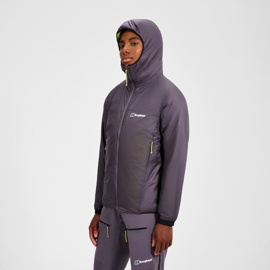 donne mtn spigolo sintetico felpa con cappuccio - viola berghaus