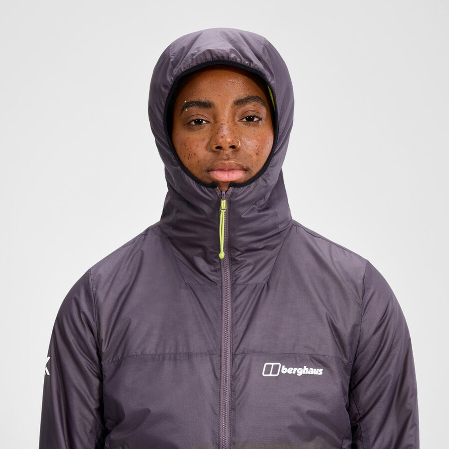 donne mtn spigolo sintetico felpa con cappuccio - viola berghaus